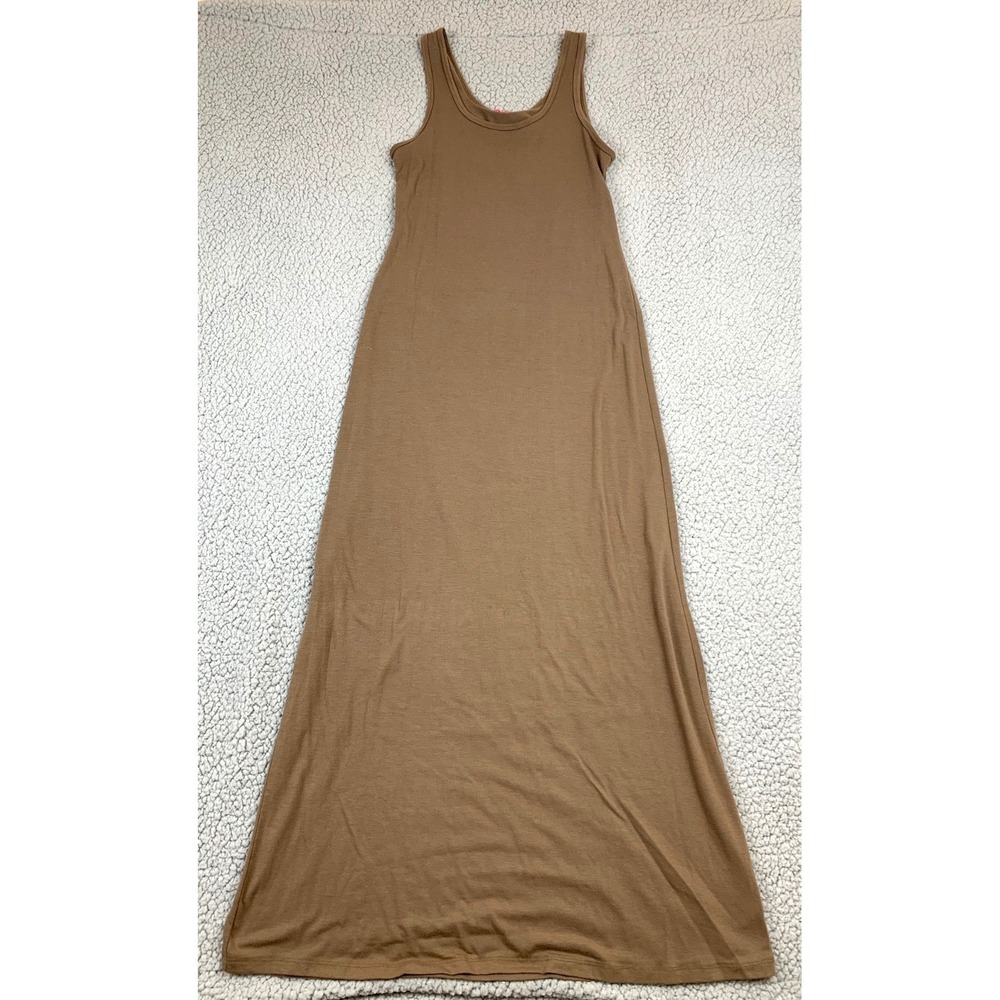 Zenana Maxi Dress Womens Medium Brown Sleeveless Scoop Neck Stretch Casual